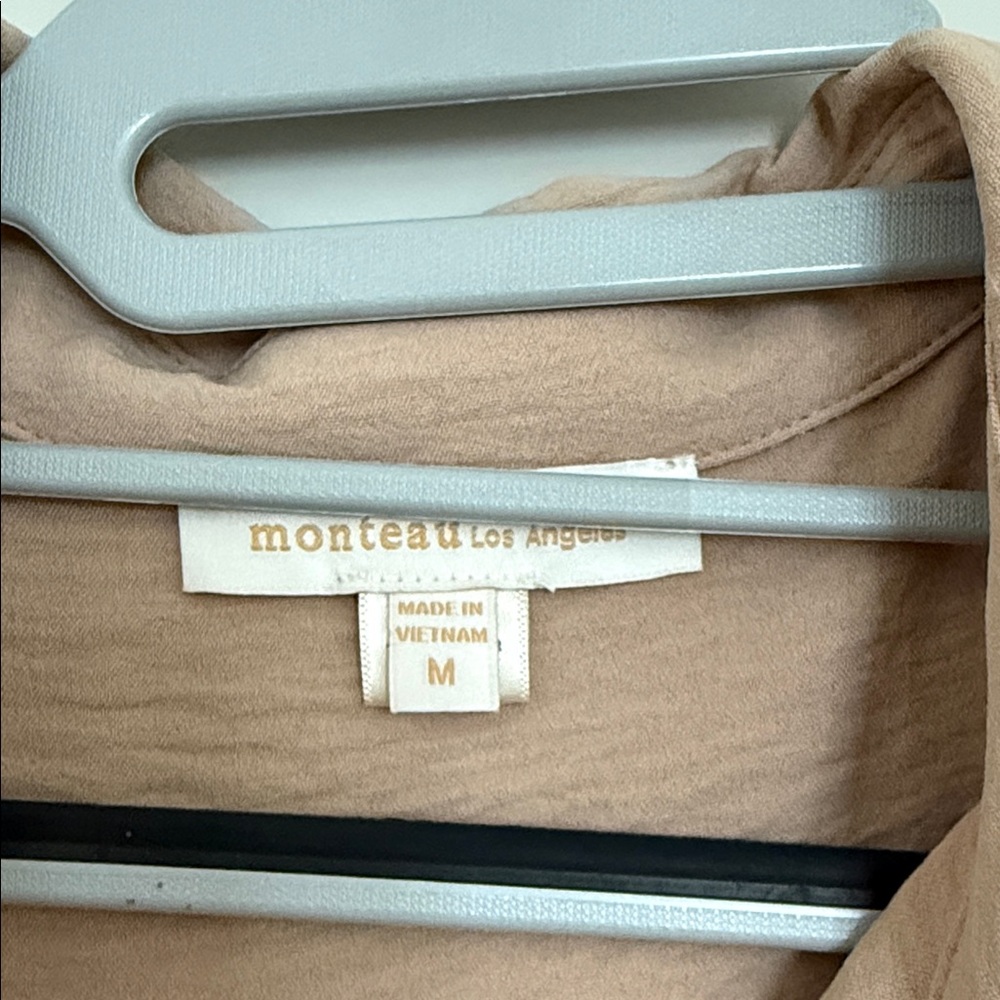 Monteau Tan Midi Dress with Button-Down Front - Picture 2 of 3